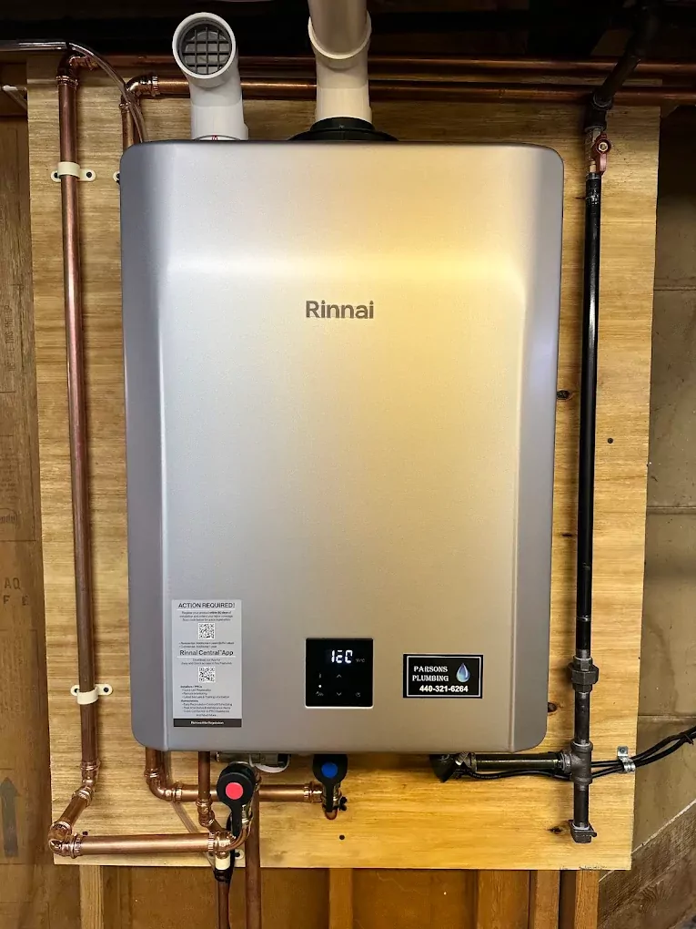 new water heater installed by parsons plumbing