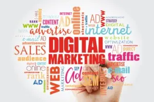 digital marketing word cloud collage