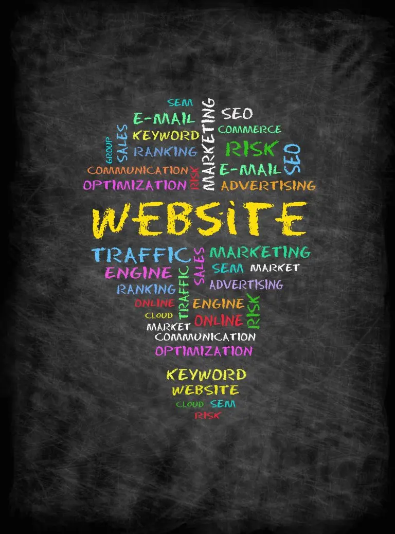 website concept on chalkboard