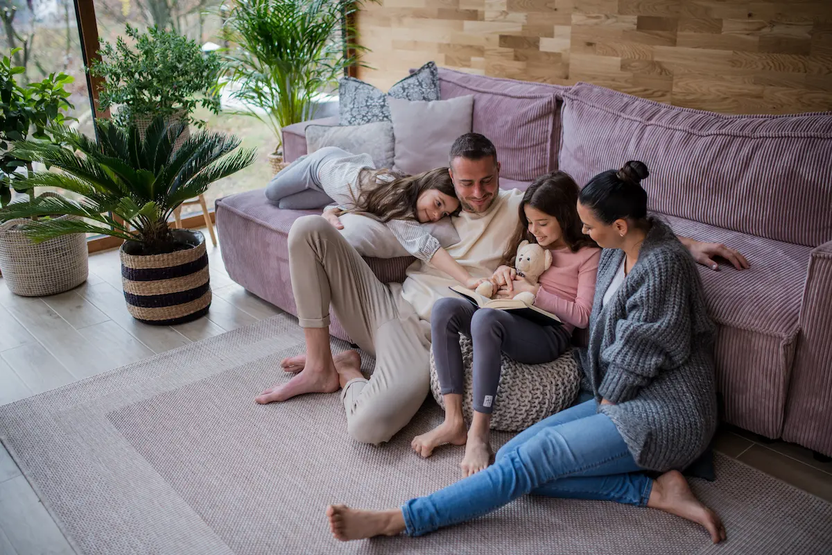 Family of 4 at home