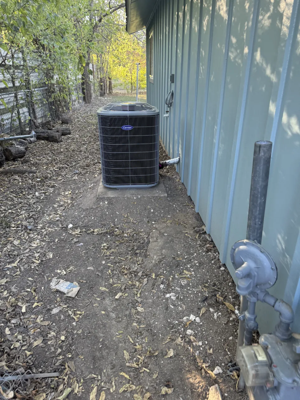 AC condenser installation by AirFix Mechanical