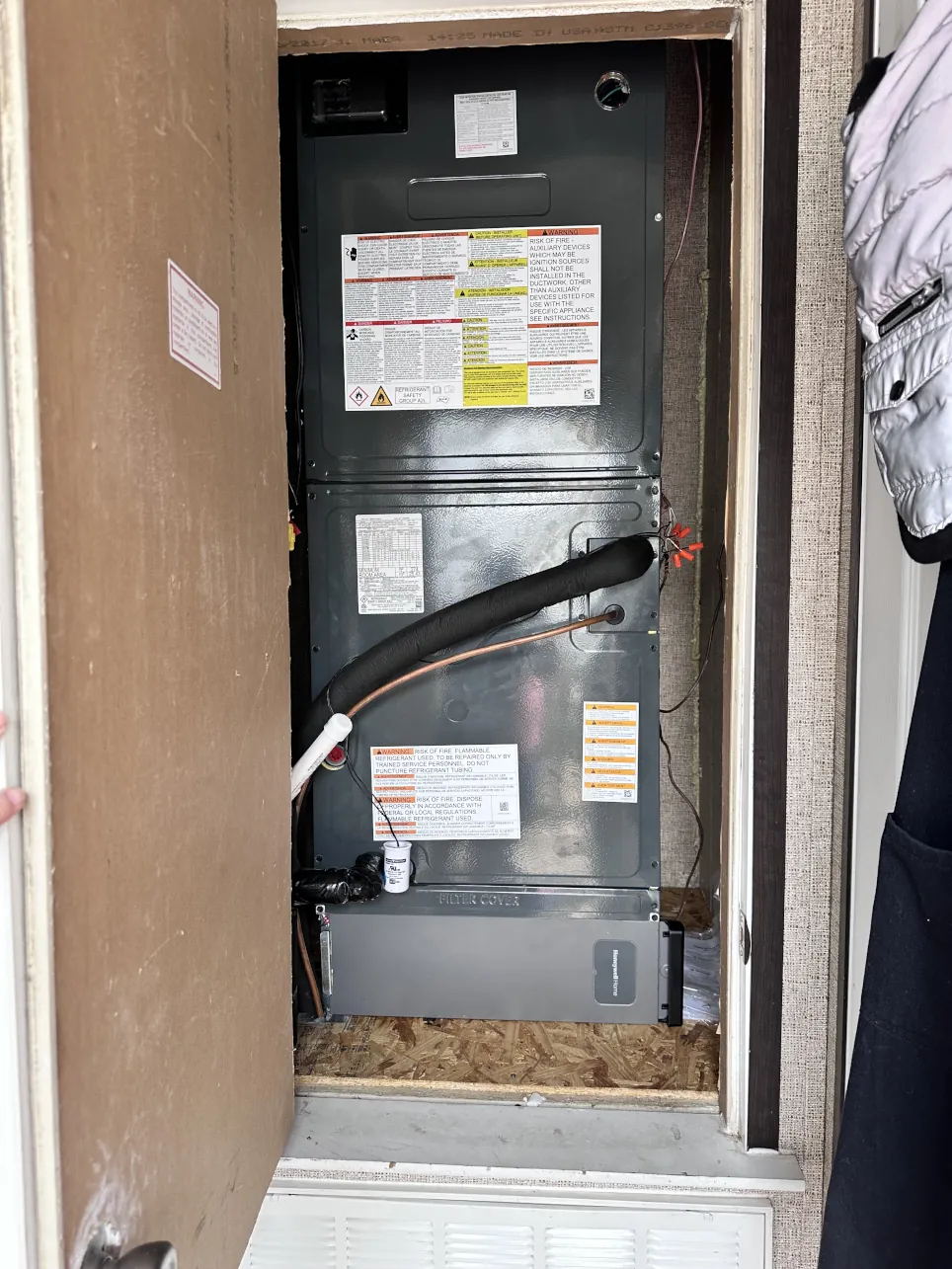 Electric air handler installation by AirFix Mechanical