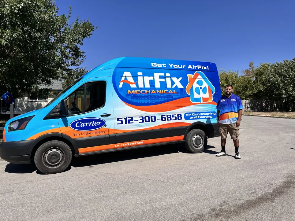 HVAC equipment installation in progress