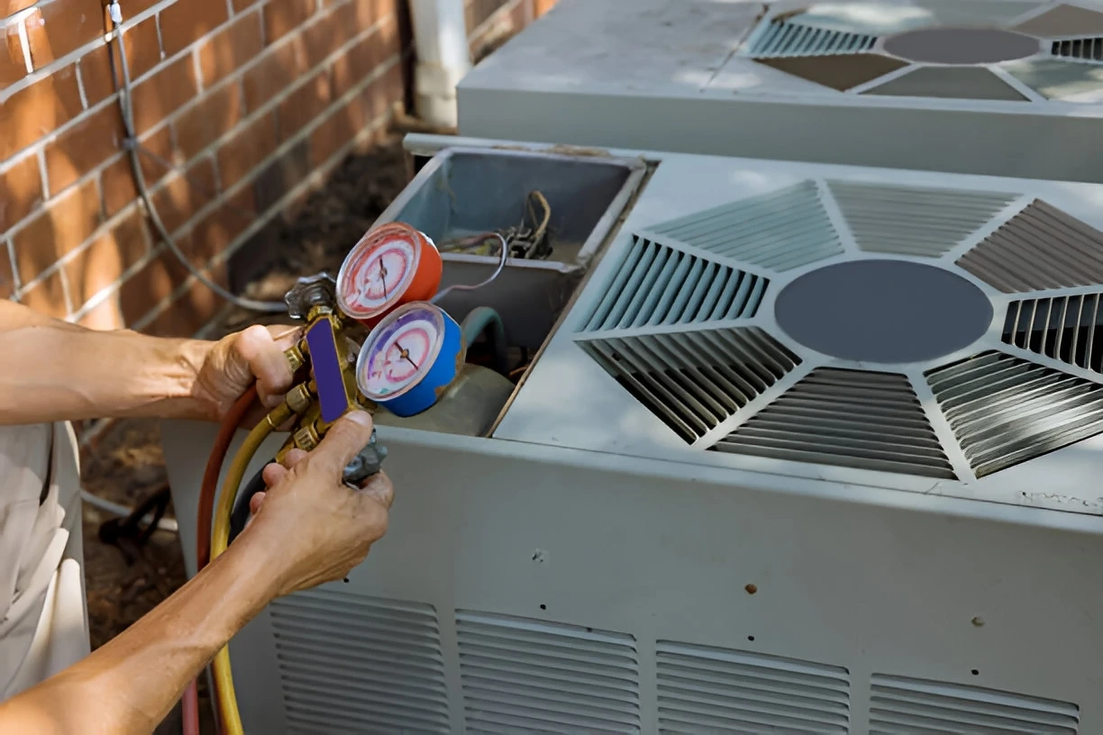 UV light air purifier installed in HVAC system