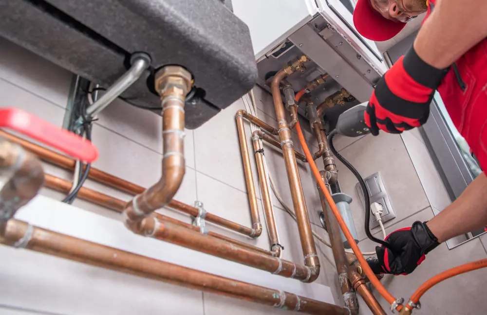 HVAC Maintenance specialist working