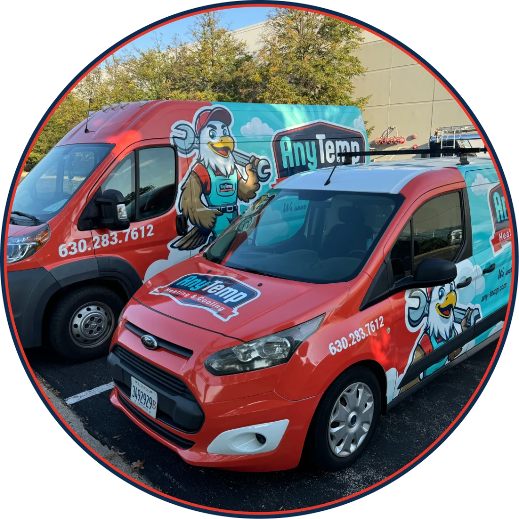 Front view of Any Temp's vehicles
