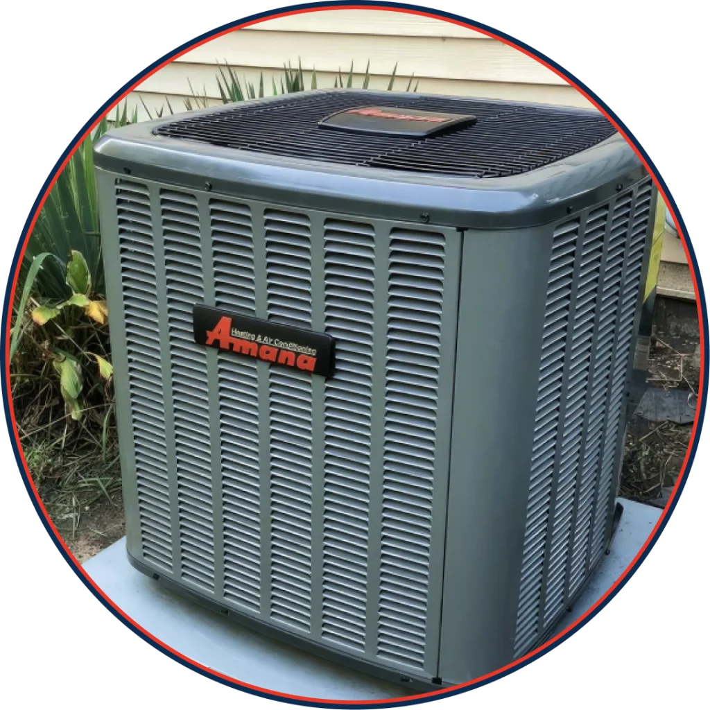 Heat pump on garden