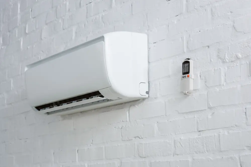 Mini split mounted on wall