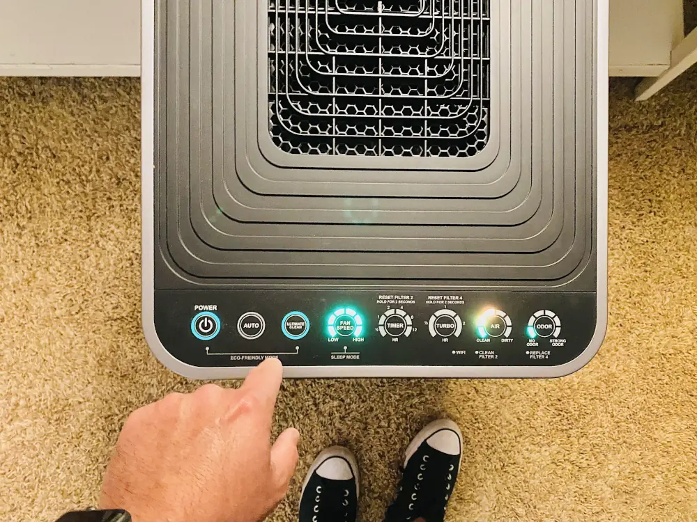 Top view of air purifier