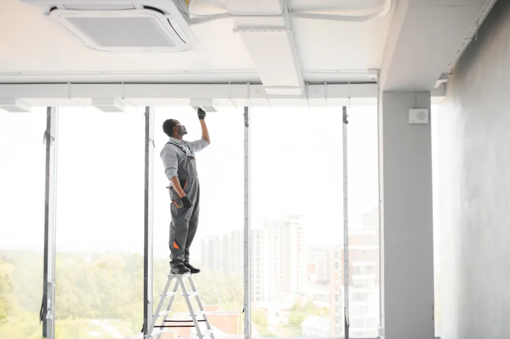 Working on commercial hvac