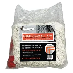 Gladiator Lacrosse 6.0 mm Velcro Net “Universal For Round/Square Corners” (Fits 6x6x7 Backyard Goals)
