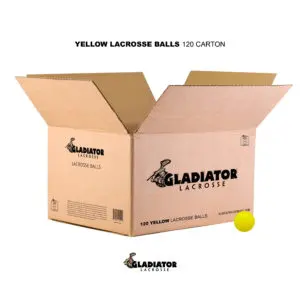 Gladiator Lacrosse® Case Of 120 Official Lacrosse Game Balls – Yellow - Meets NOCSAE Standards, SEI Certified