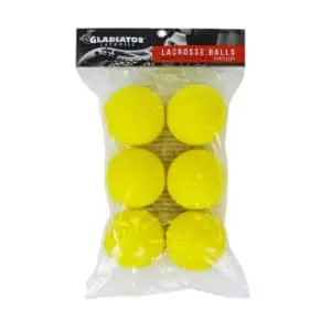 Gladiator Lacrosse® Pack Of 6 Official Lacrosse Balls – Yellow – Meets NOCSAE Standards, SEI Certified
