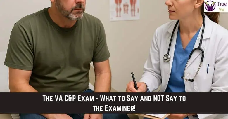 Veteran Discussing C&P Exam with Doctor Veteran consulting with doctor about VA C&P exam process.