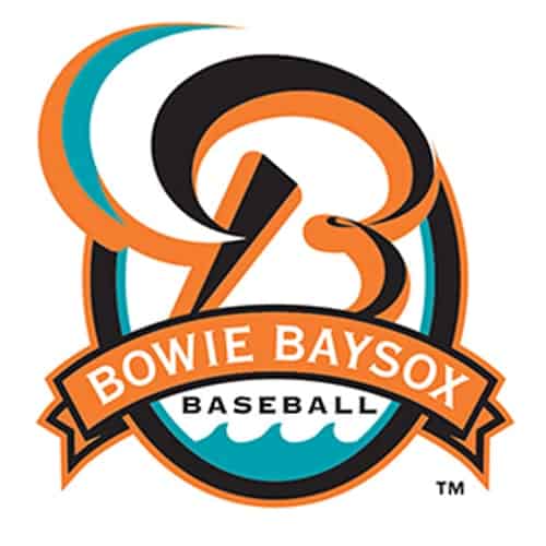 Bowie Baysox baseball team logo with a stylized "23" and mascot.