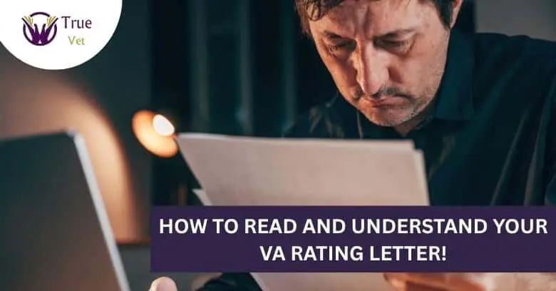 Understanding VA Rating Letter for Veterans Veteran reviewing VA rating letter for disability benefits.