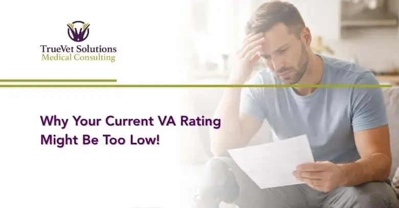 Stressful veteran reviewing VA rating document at home. Veteran reviewing VA disability rating paperwork at home.