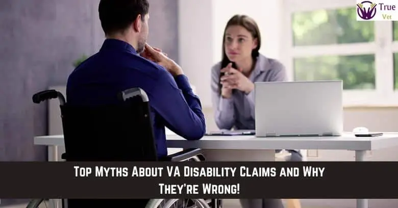 Veteran discussing VA claim with counselor Veteran in wheelchair talking to a counselor about VA disability claims.