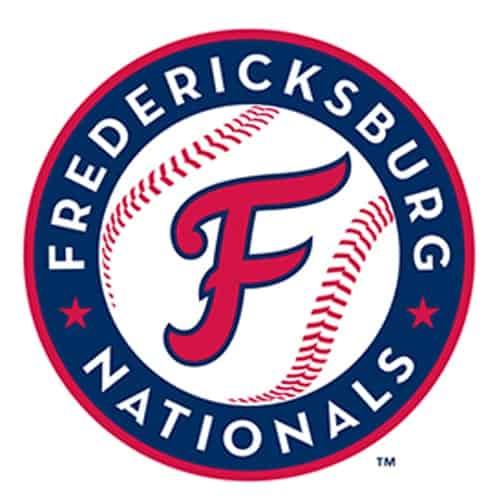 Friedricksburg Nationals logo with baseball and team name.
