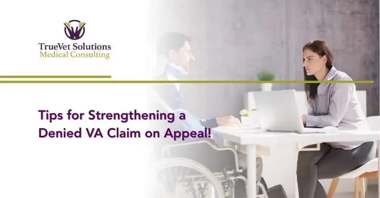 Veteran and counselor discussing VA disability claim appeal process.