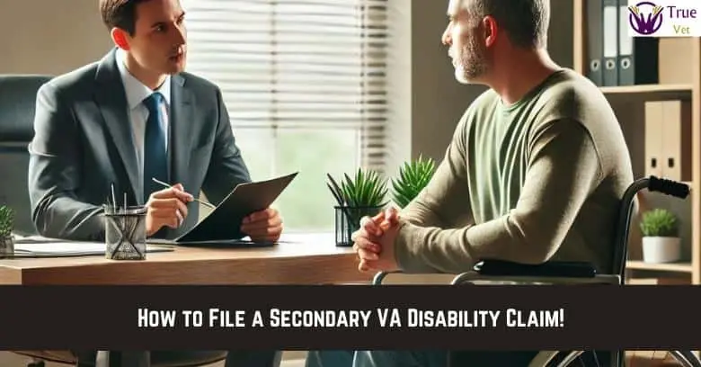 File a VA disability claim consultation with a veteran. Veteran and counselor discussing VA disability claim process.