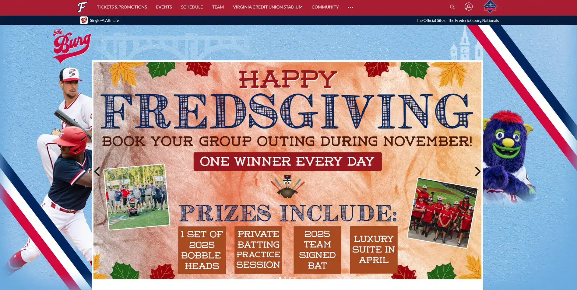 Festive Thanksgiving Fredswing event promoting team activities and prizes.