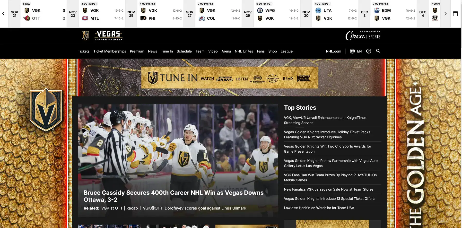 Veteran hockey player celebrating a career milestone on the ice.