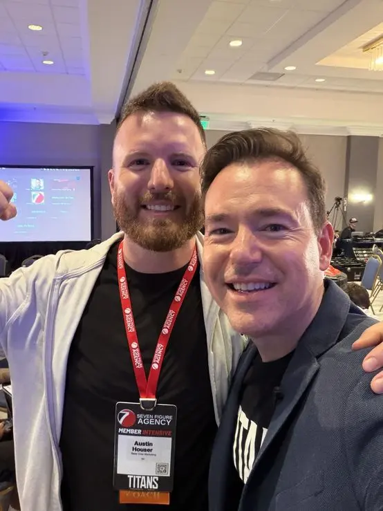 Austin with Josh Nelson at the Seven Figure Agency Member Intensive