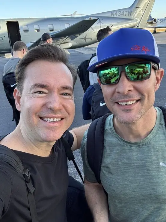 On the tarmac with Josh Nelson before takeoff