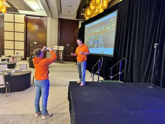 Matt walking the room through America's Best Restaurants