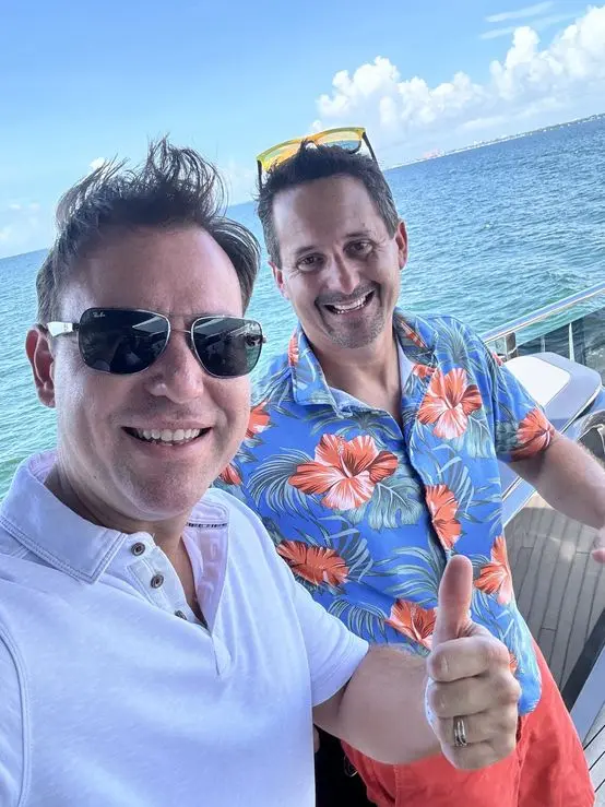 On the water with Josh Nelson at a Titans retreat
