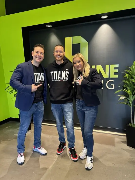 Hosting Josh and Yesenia at the Lawnline Marketing office