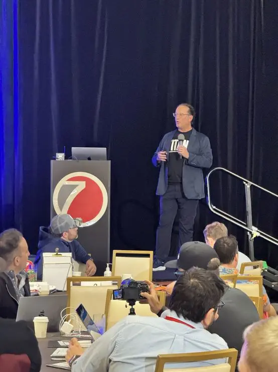 Presenting from the main stage to the room