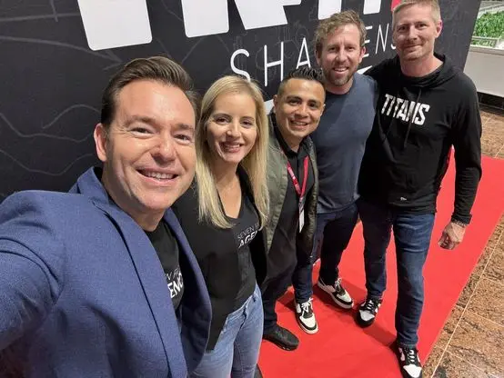 Red carpet moment with the Seven Figure Agency team