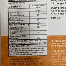 Silver Lozenges, Sugar Free Lemon, 40 Count - Image 2