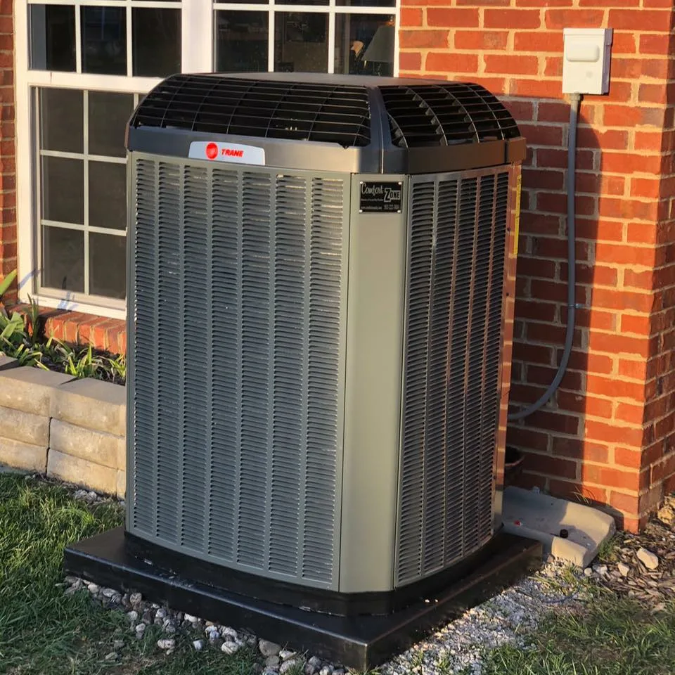 Outdoor HVAC condenser units