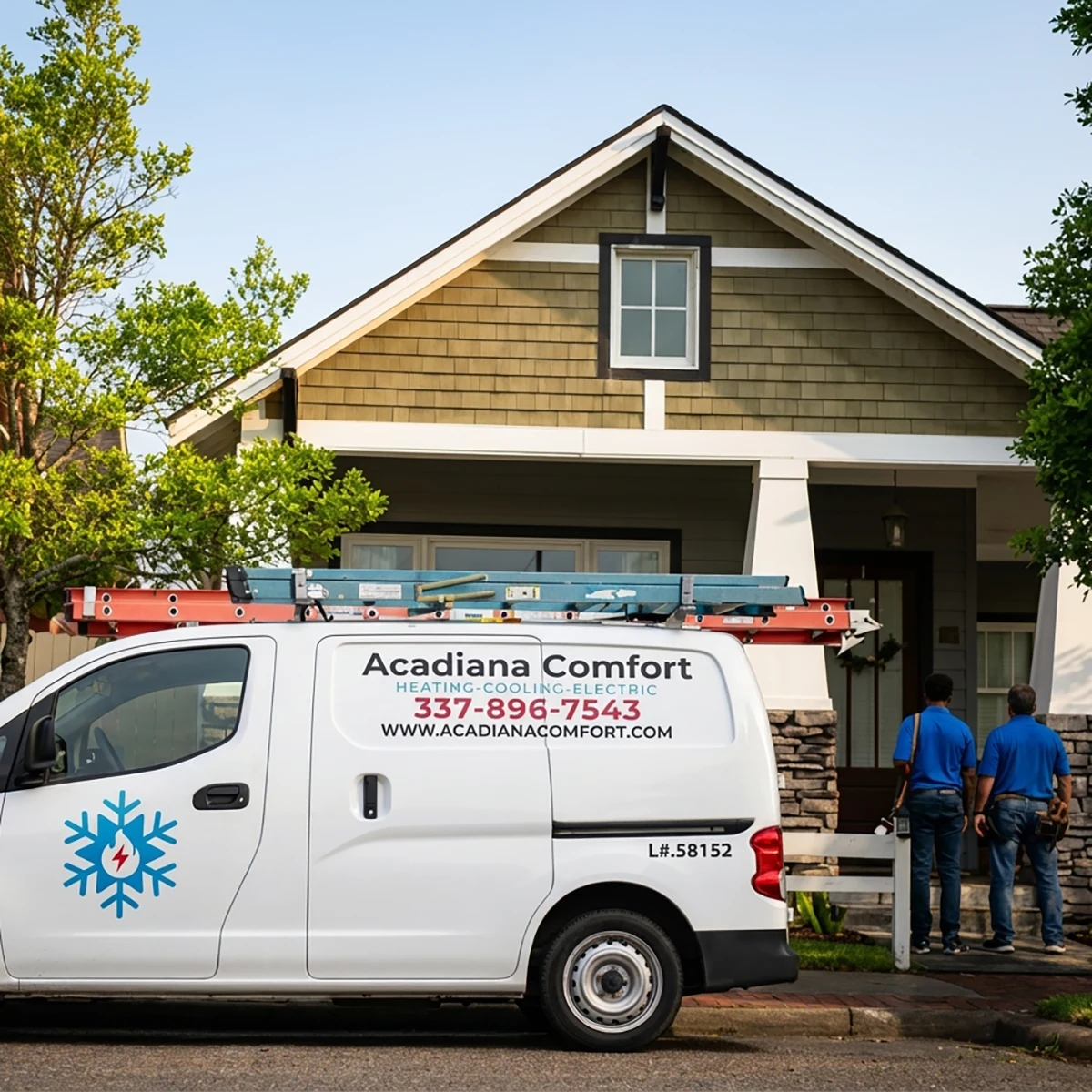 Acadiana Comfort branded service truck