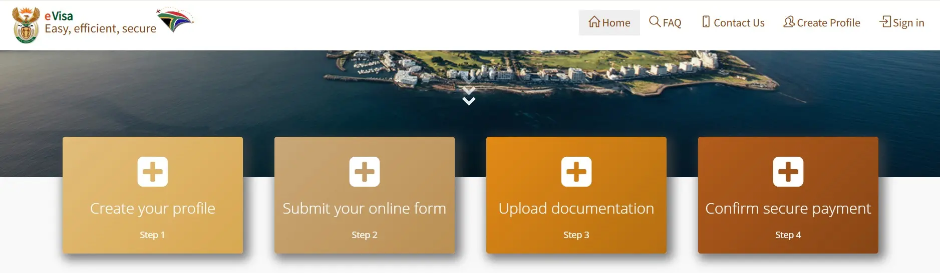 Screenshot of the ETA application process on the official DHA website
