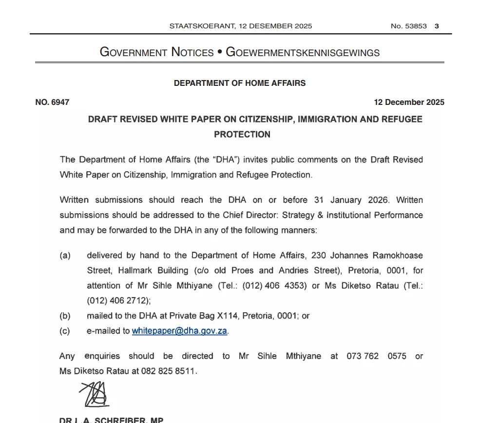 Draft Revised White Paper on Citizenship, Immigration and Refugee Protection: