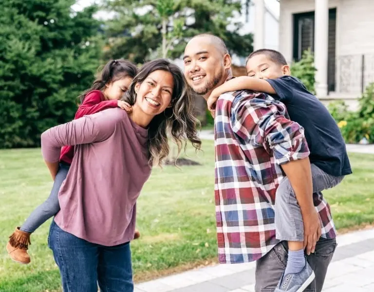 A happy family enjoying financial security with Juvenile Life Insurance in Plano, Texas, and the DFW Metroplex.