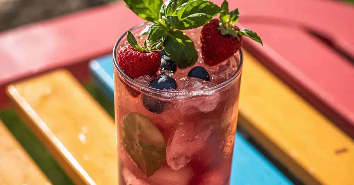Organic Berry Basil Summer Mocktail