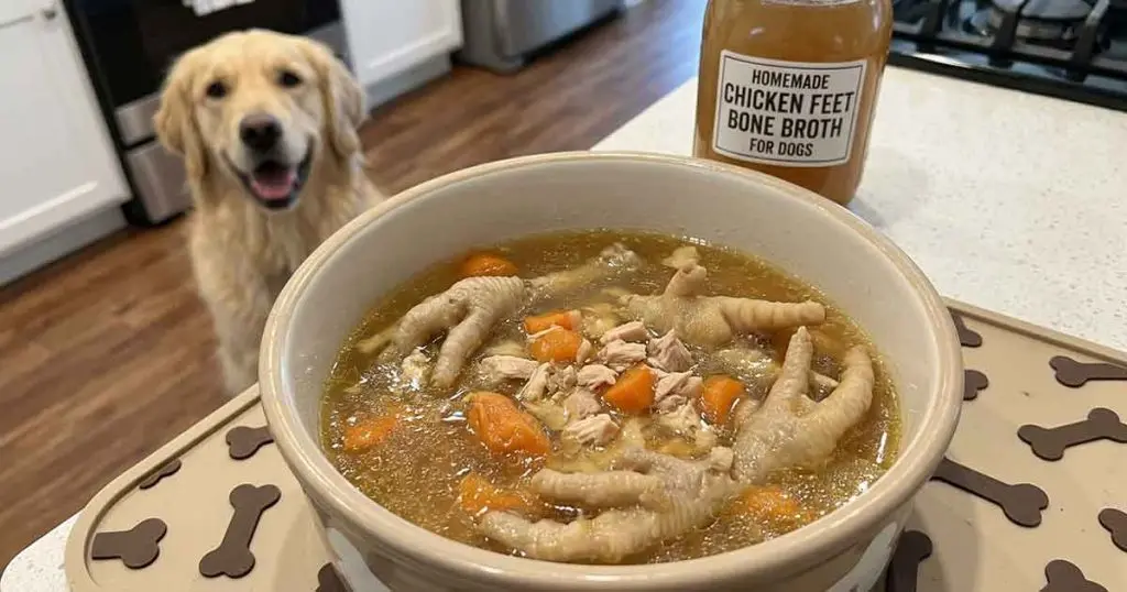 Homemade Chicken Feet Bone Broth for Dogs