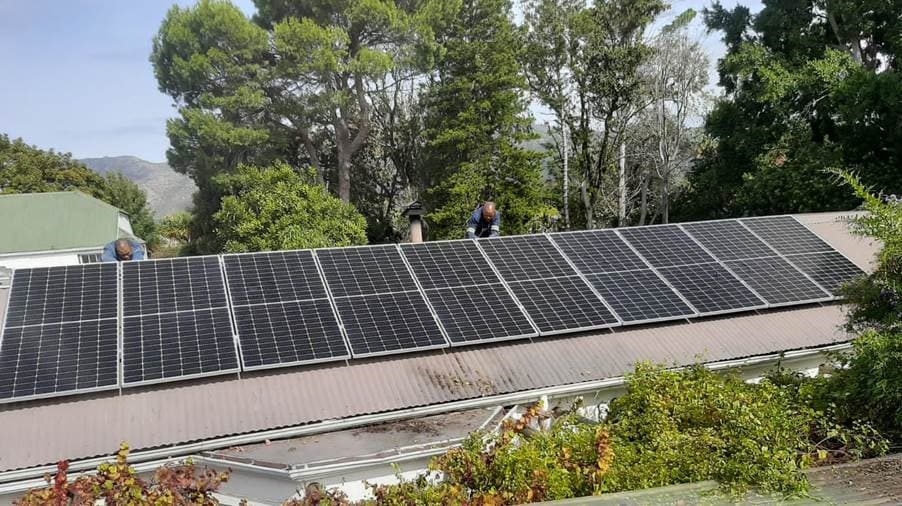 solar panels on roof