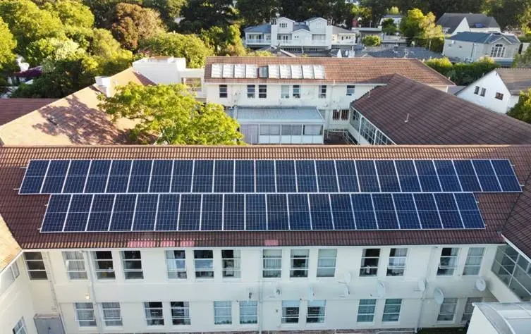 Solar panels on roof
