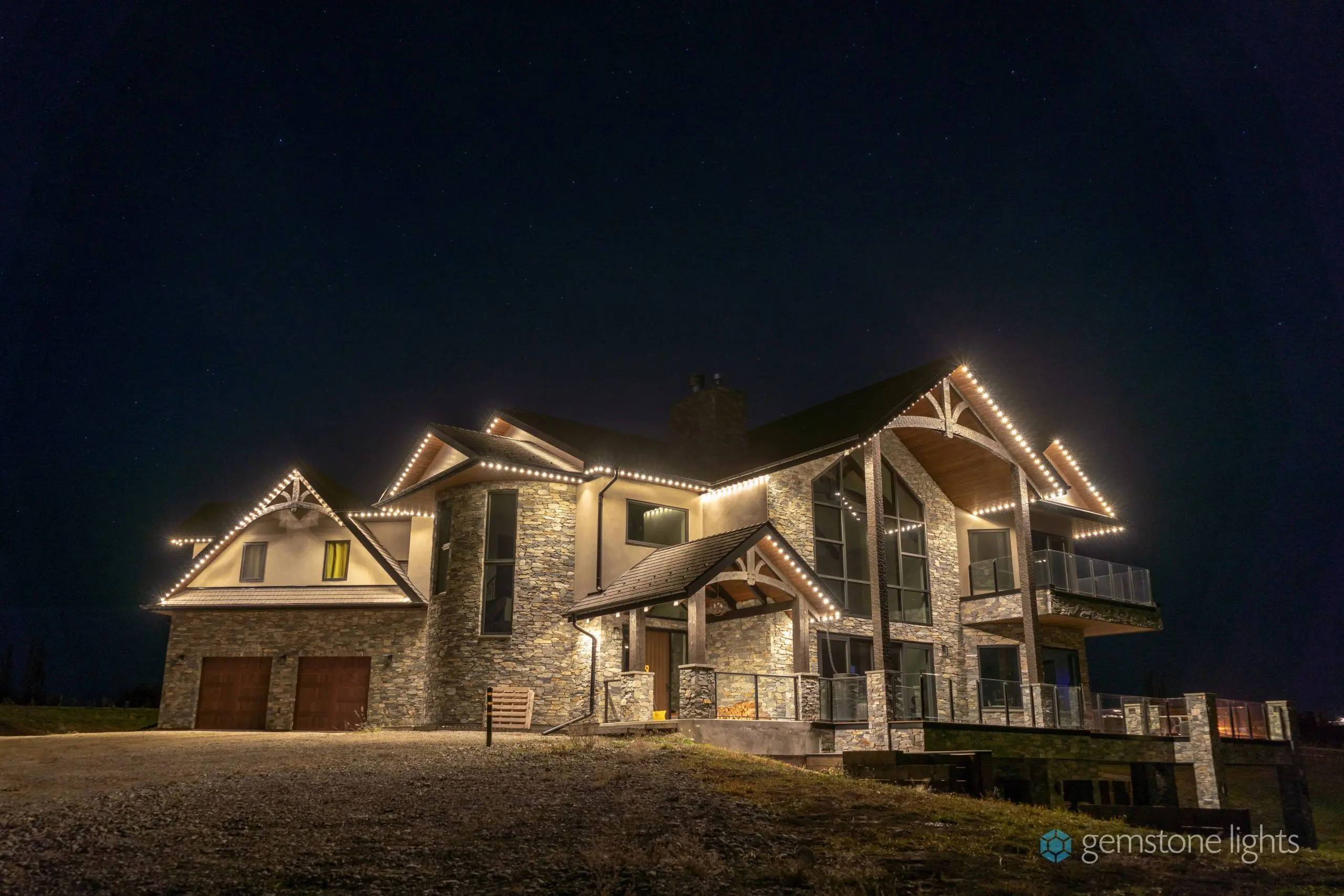 color changing lights outside installed as soffit lighting