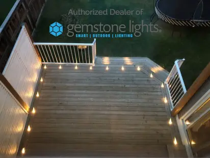 patio deck with deck lights