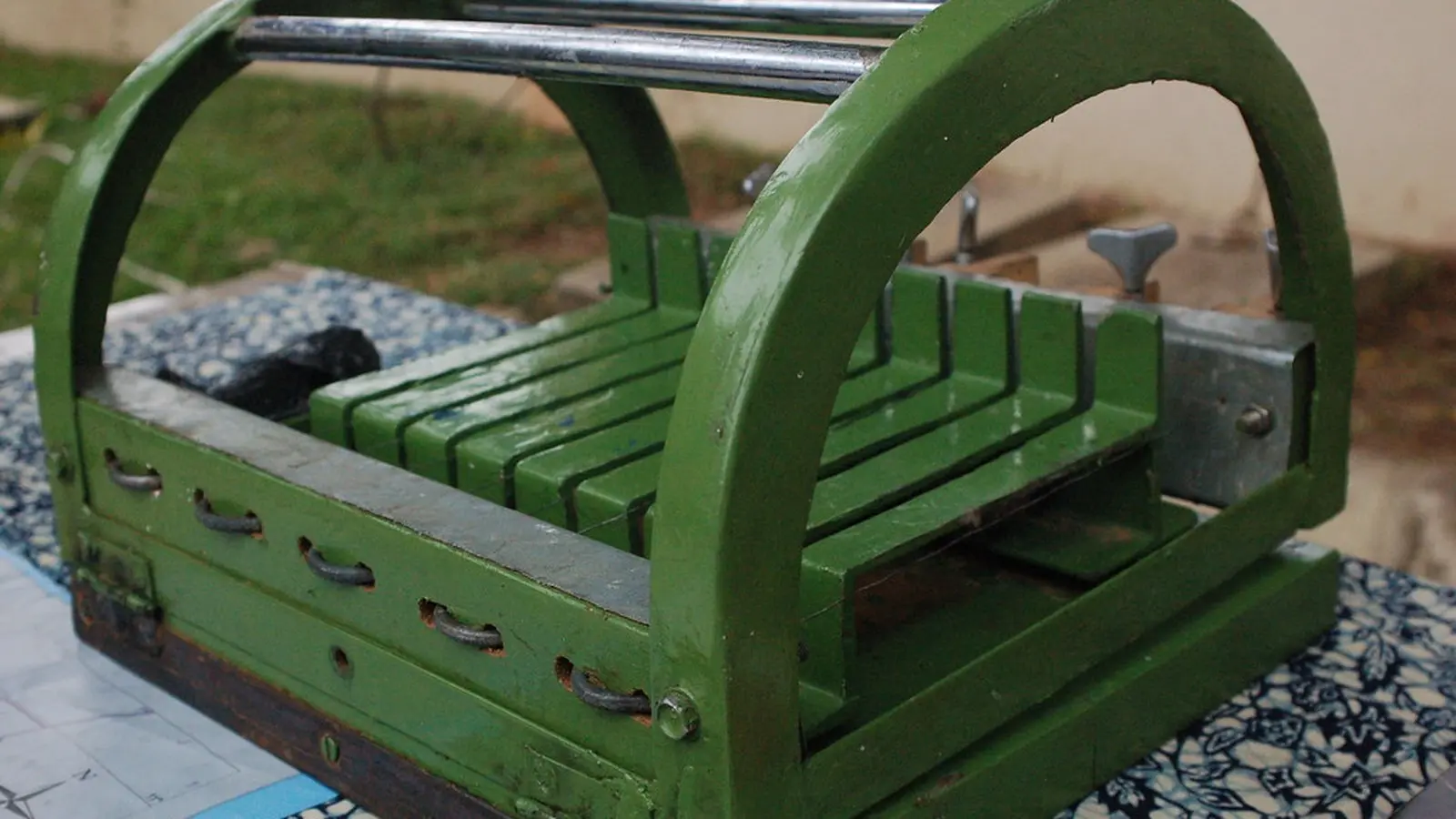 Traditional soapmaking tool in an artisan workshop
