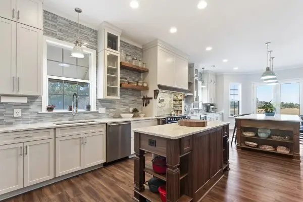 custom kitchen remodel with two islands in richmond hill, ga