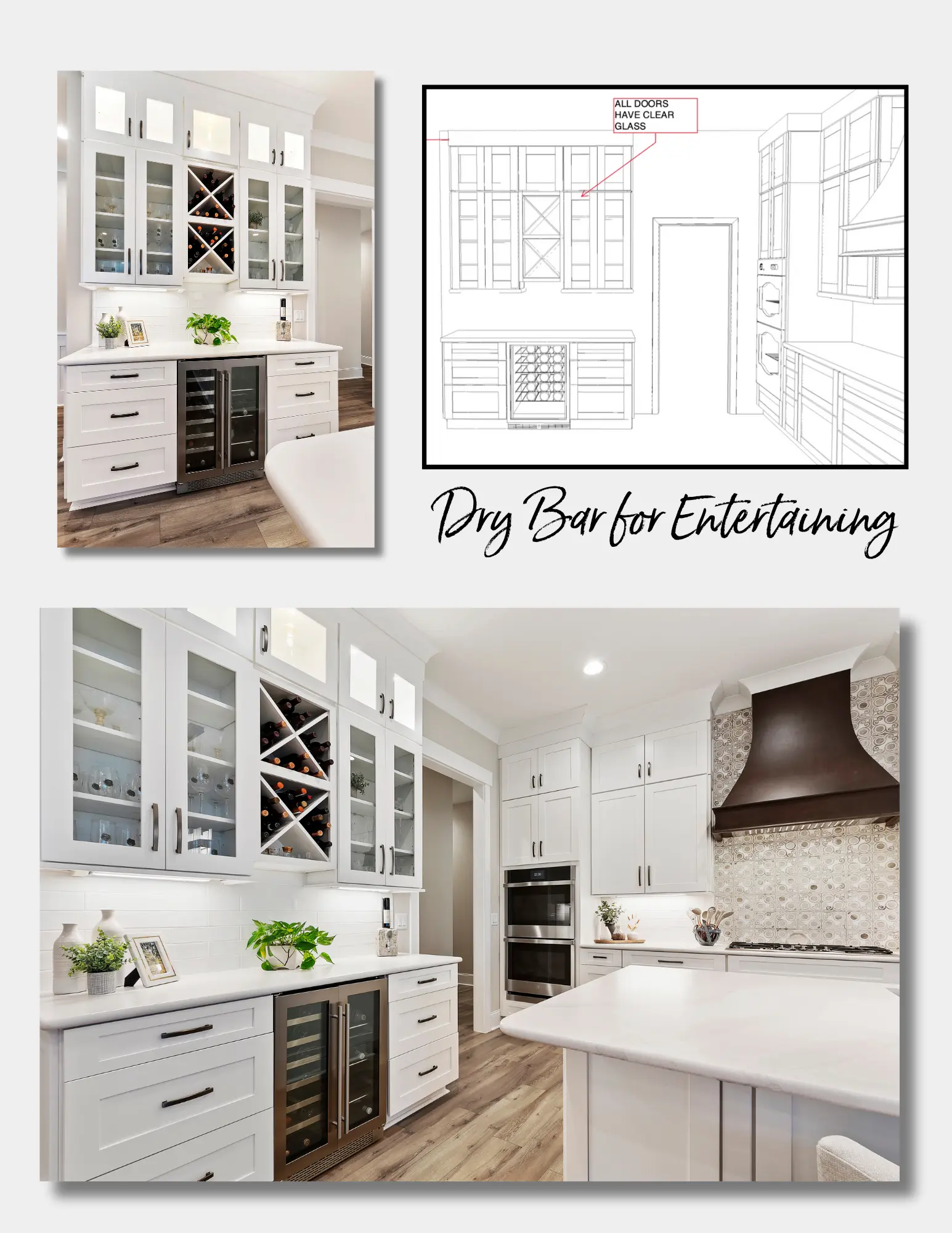 custom dry bar kitchen cabinets for entertaining