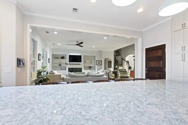 view of living room from richmond hill custom kitchen renovation